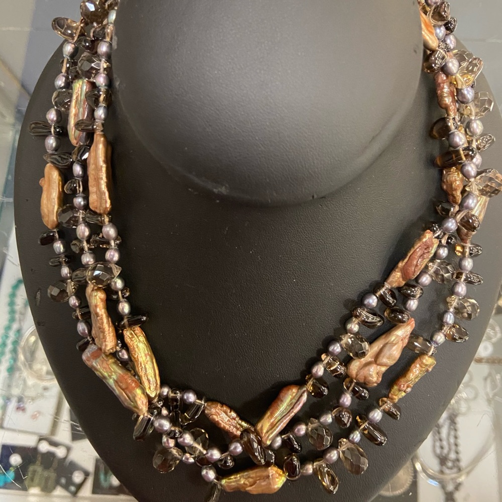 Genuine Natural Handmade Pearl Gemstone Necklace